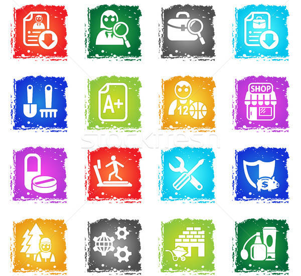 job search icon set Stock photo © ayaxmr