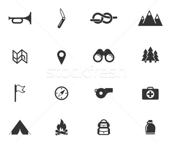 Jongen verkenner eenvoudig iconen symbolen web icons Stockfoto © ayaxmr