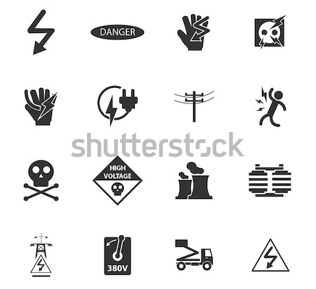 Alta tensão simplesmente ícones teia usuário Foto stock © ayaxmr