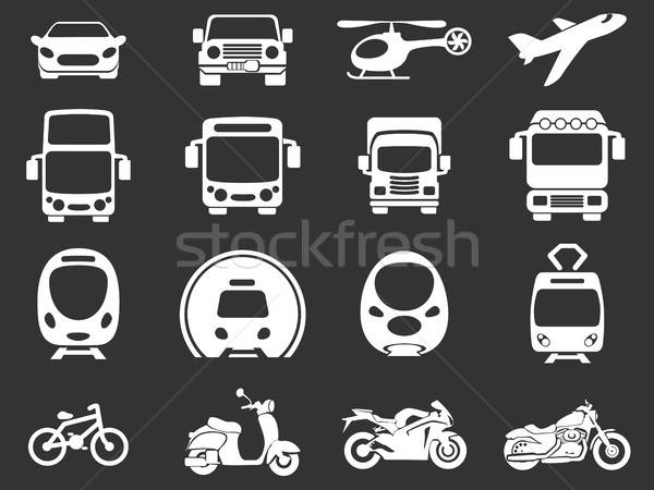 Vervoer iconen eenvoudige monochromatisch voertuig ontwerp Stockfoto © ayaxmr