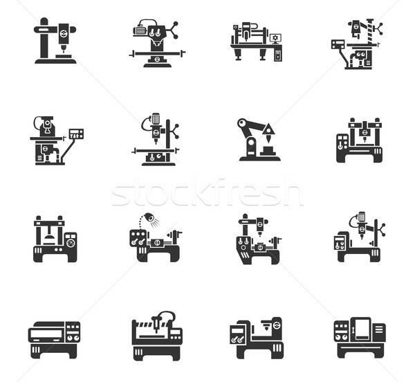 industrial equipment icon set Stock photo © ayaxmr
