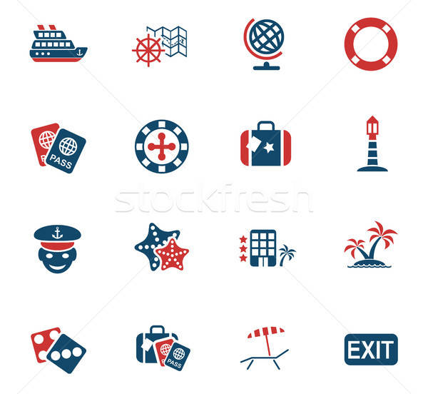 Hajóút ikon gyűjtemény webes ikonok felhasználó interfész terv Stock fotó © ayaxmr