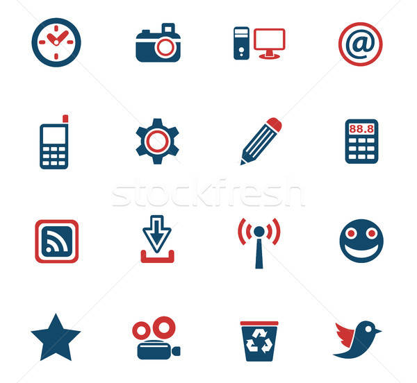 Zdjęcia stock: Social · media · web · ikony · użytkownik · interfejs · projektu