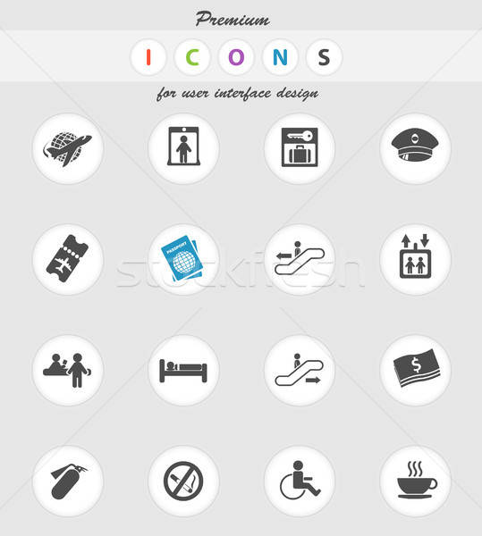 Airport icons set Stock photo © ayaxmr