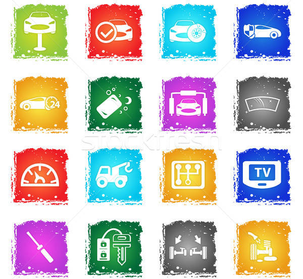 car shop icon set Stock photo © ayaxmr