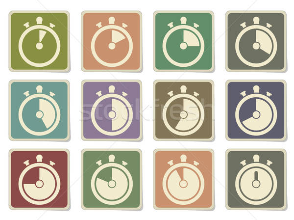 Timer vector iconen web gebruiker Stockfoto © ayaxmr