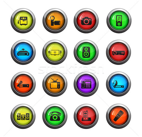 Home eenvoudig iconen kleur icon web Stockfoto © ayaxmr