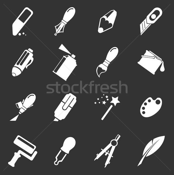 Stockfoto: Ontwerp · tools · eenvoudig · symbool · web · icons · verf