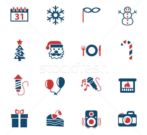 Stockfoto: Nieuwjaar · web · icons · gebruiker · interface · ontwerp