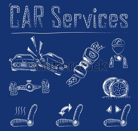 Car service icons Stock photo © ayaxmr