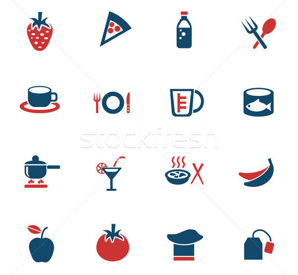 food and kitchen icon set Stock photo © ayaxmr