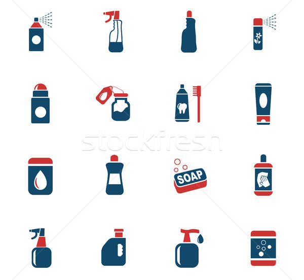 household chemicals icon set Stock photo © ayaxmr
