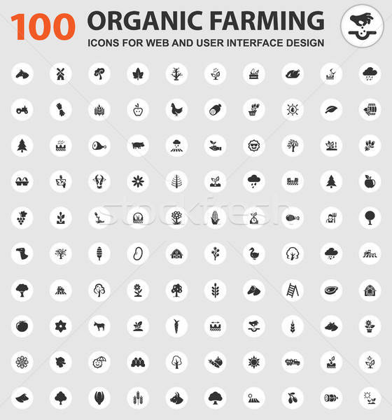 Organic farming icons set Stock photo © ayaxmr