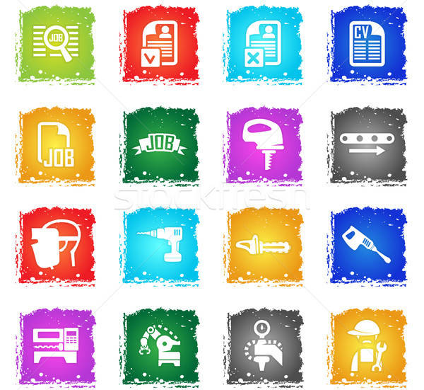 Vector web icons grunge stijl Stockfoto © ayaxmr