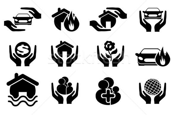 Insurance simply icons Stock photo © ayaxmr