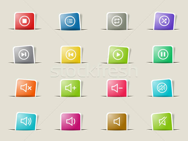 Media player icons Stock photo © ayaxmr