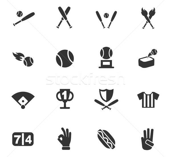 baseball icon set Stock photo © ayaxmr