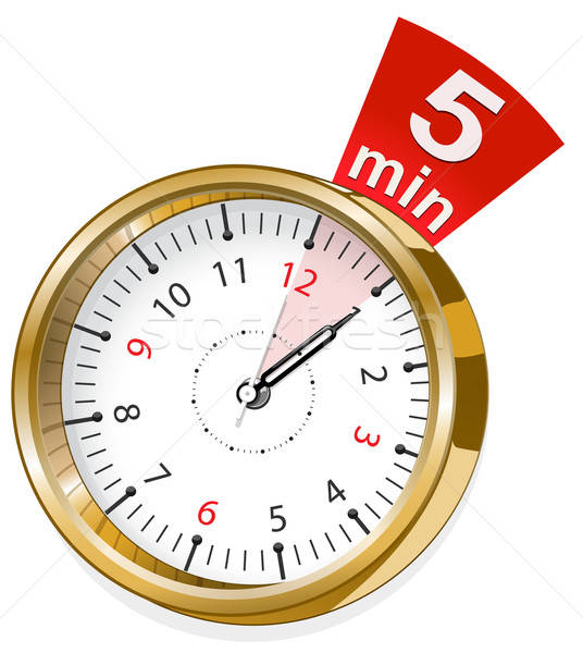 Oro lucido clock isolato bianco arte Foto d'archivio © ayaxmr