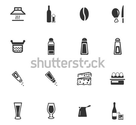 Food and kitchen icons set Stock photo © ayaxmr