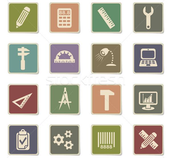 Mérnöki ikon gyűjtemény webes ikonok felhasználó interfész terv Stock fotó © ayaxmr