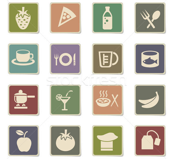 food and kitchen icon set Stock photo © ayaxmr