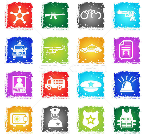 police icon set Stock photo © ayaxmr