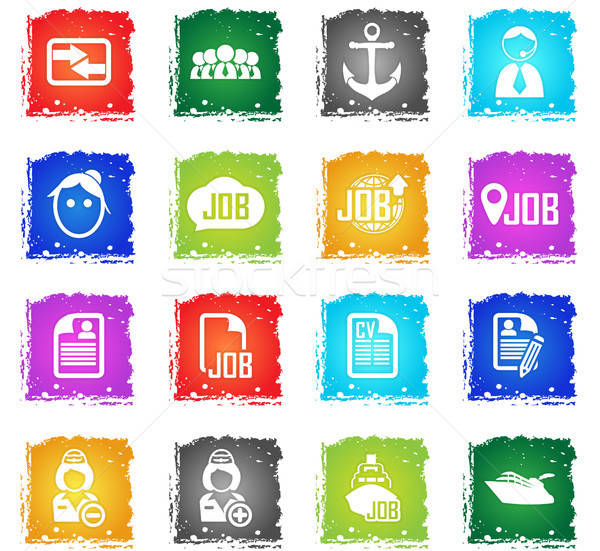 job search icon set Stock photo © ayaxmr