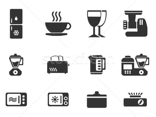 Kitchen Utensils Icon Set Stock photo © ayaxmr