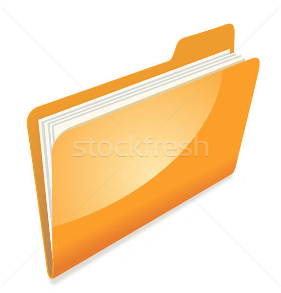 Foto stock: Naranja · archivo · carpeta · icono · aislado · blanco