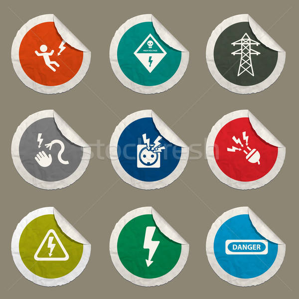 High voltage simply icons Stock photo © ayaxmr