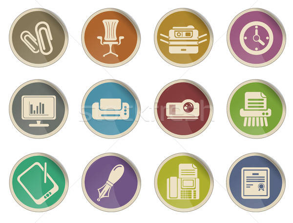 Office vector icons Stock photo © ayaxmr