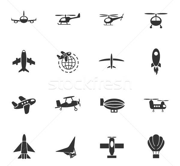 air transport icon set Stock photo © ayaxmr