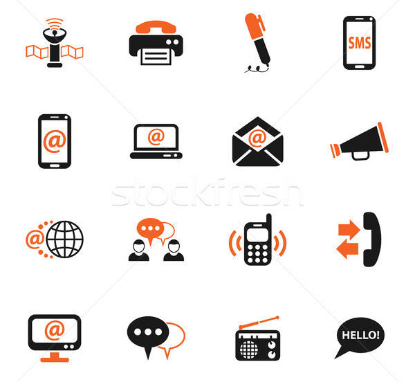 communication icon set Stock photo © ayaxmr