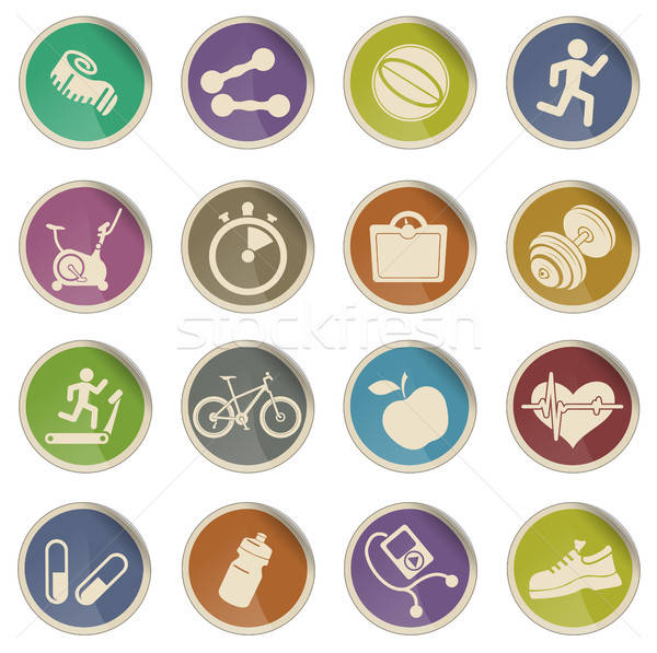 Set of  icons on fitness. Stock photo © ayaxmr