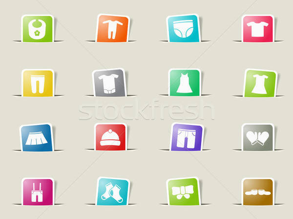 Baby clothes simply icons Stock photo © ayaxmr