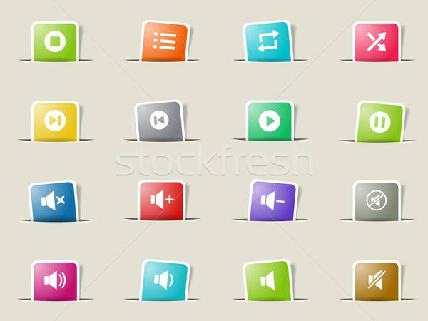 Los medios de comunicación jugador iconos vector web usuario Foto stock © ayaxmr