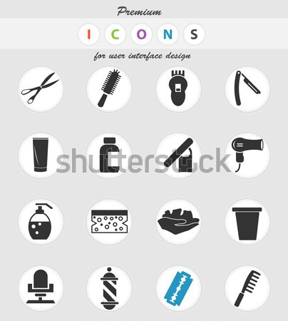 Barbershop icons set Stock photo © ayaxmr