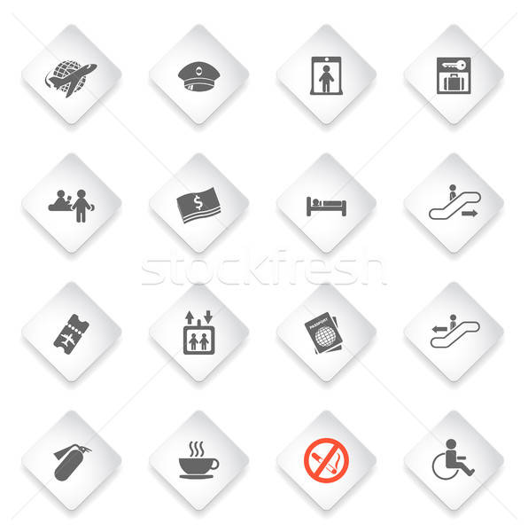 Airport icons set Stock photo © ayaxmr