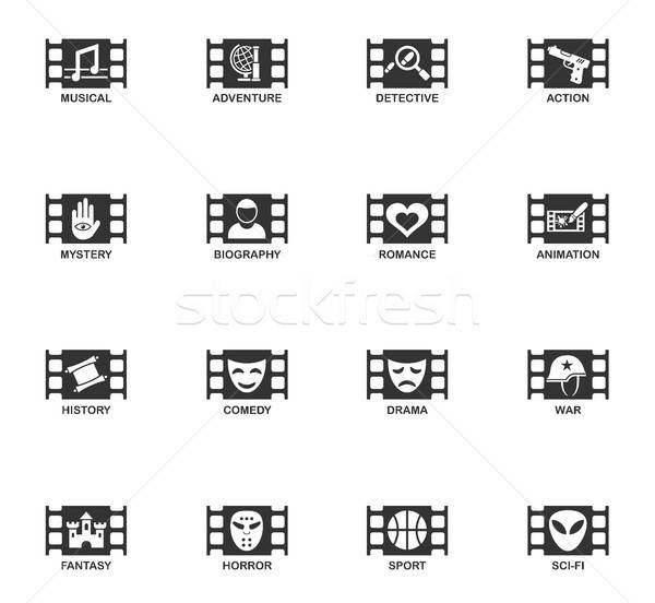 cinema genre icon set Stock photo © ayaxmr