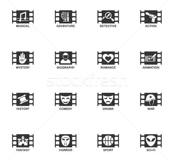 cinema genre icon set Stock photo © ayaxmr