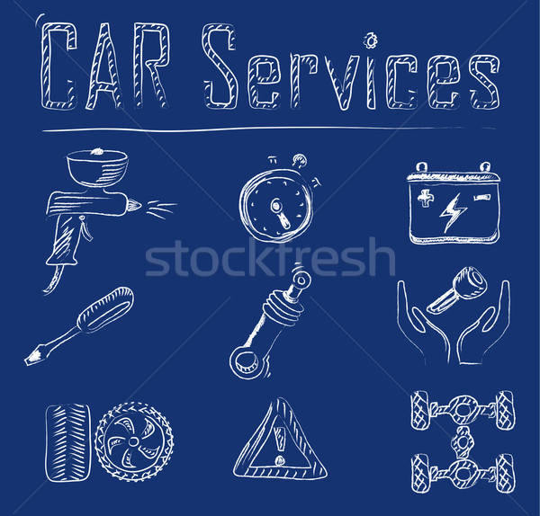 Car service icons Stock photo © ayaxmr