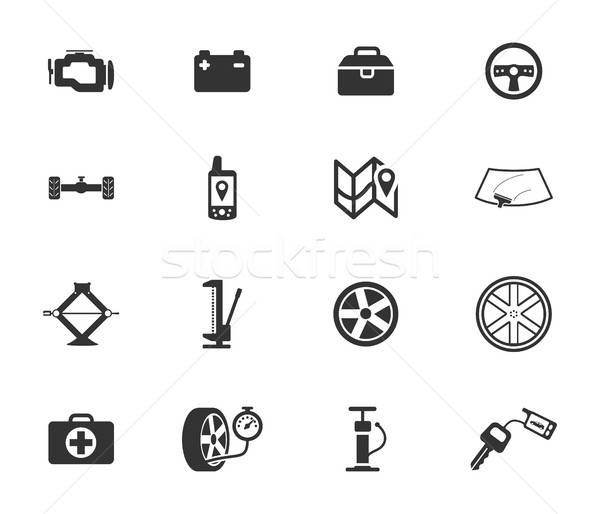 Car shop icons set Stock photo © ayaxmr