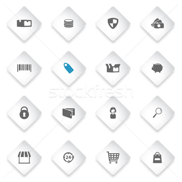 Ecommerce semplicemente icone simbolo icone web utente Foto d'archivio © ayaxmr