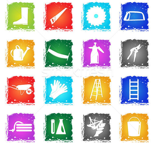 garden tools icon set Stock photo © ayaxmr