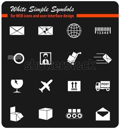 Post dienst eenvoudig iconen web Stockfoto © ayaxmr