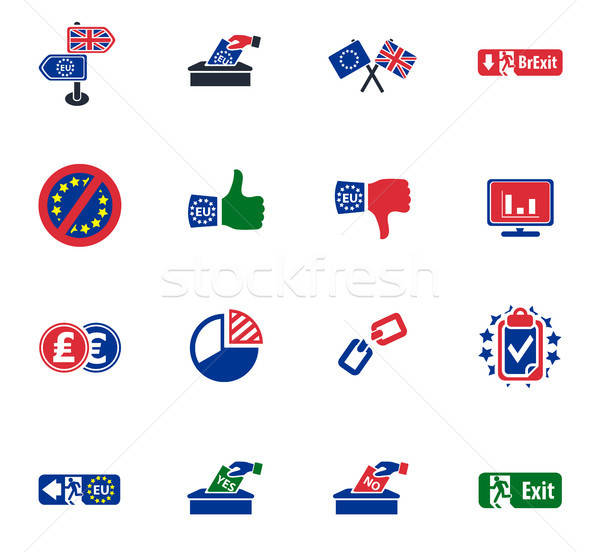 Brytyjski referendum ikona koncepcje eu działalności Zdjęcia stock © ayaxmr