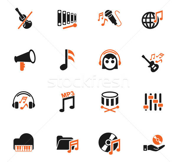 Zene ikon gyűjtemény webes ikonok felhasználó interfész terv Stock fotó © ayaxmr