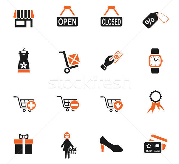 Shopping ecommerce icone web utente interfaccia Foto d'archivio © ayaxmr