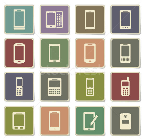 Foto stock: Teléfonos · simplemente · iconos · vector · web · usuario