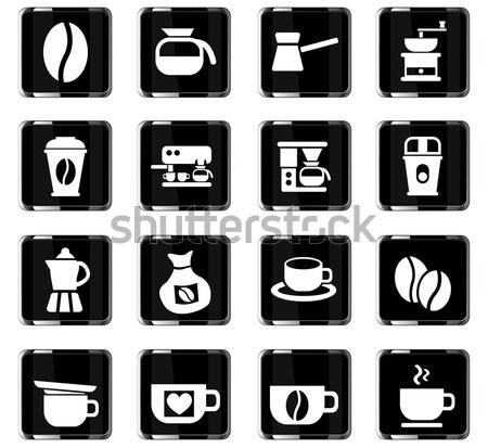 coffee icon set Stock photo © ayaxmr